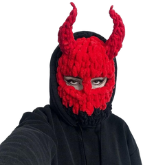 Devil's Horn Knit Balaclava