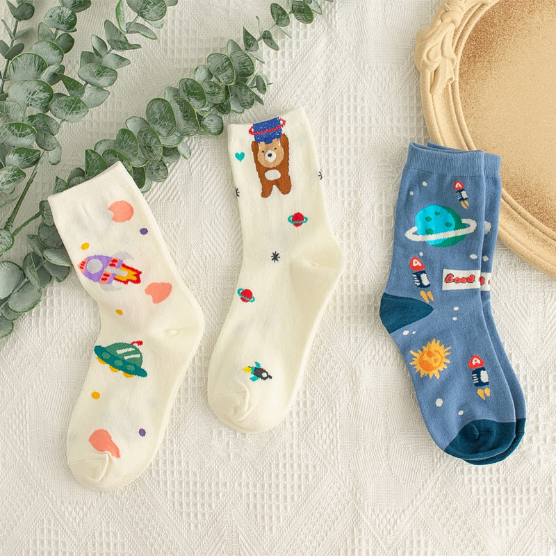 Galaxy and Planets Cotton Socks