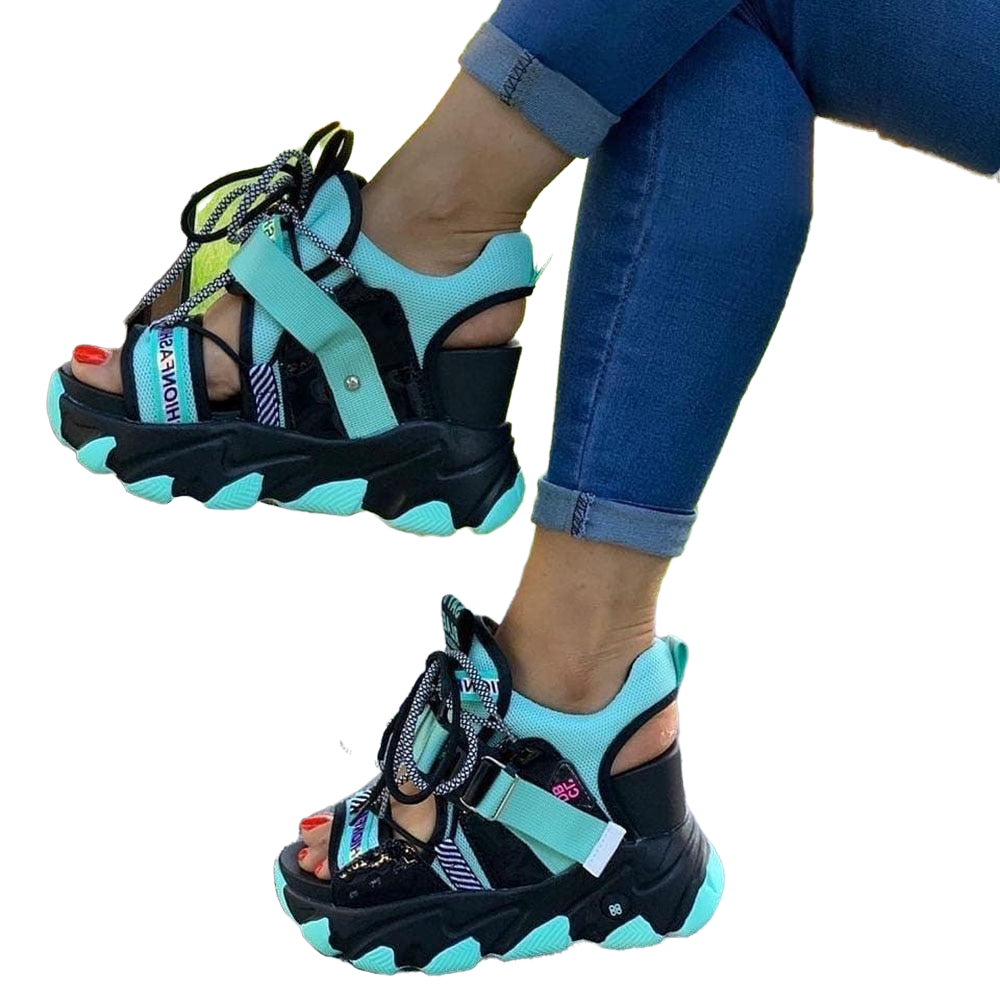 Chunky Buckle Neon Sandals