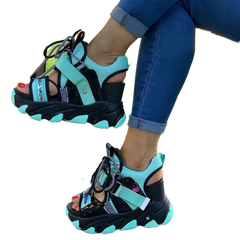 Chunky Buckle Neon Sandals