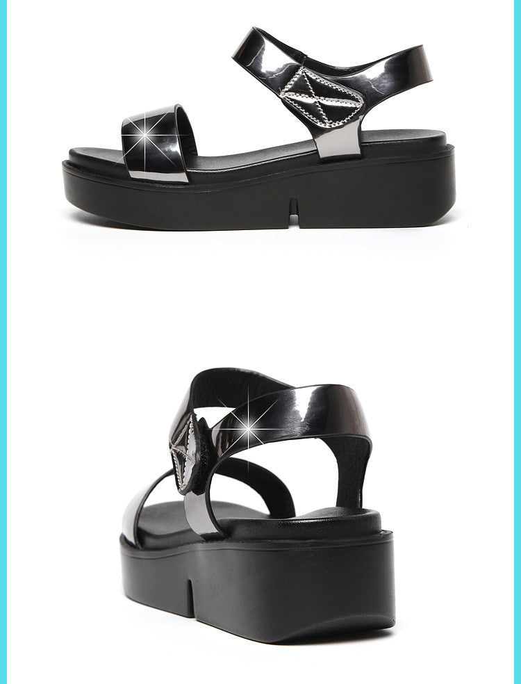 Mirror metallic Platform Vegan Sandals