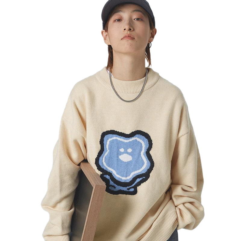 Loose Knitted Bear Sweatshirt