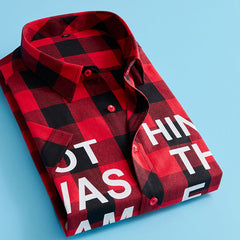 Letter plaid shirt male