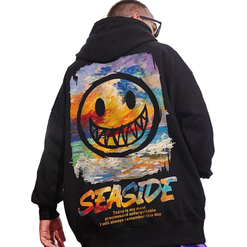 Seaside Hip-Hop Oversized Hoodie