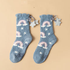 Crescent Moon Rainbow Knitted Socks