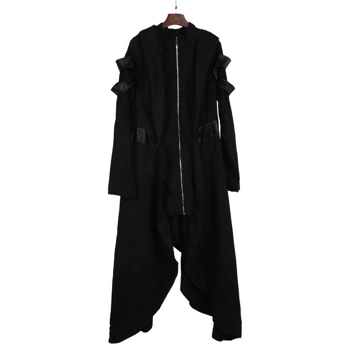 Gothic Asymmetric Black Hooded Coat