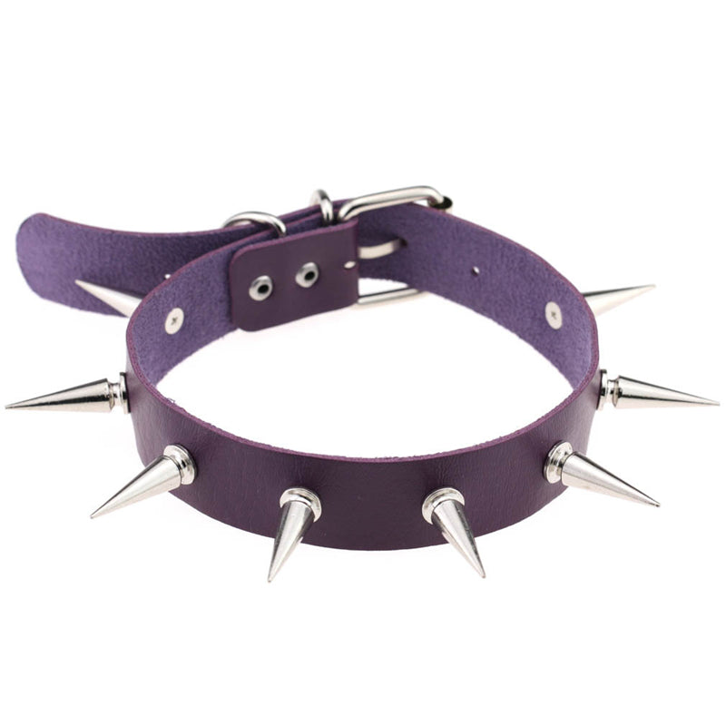 Punk Gothic Leather Spike Collar