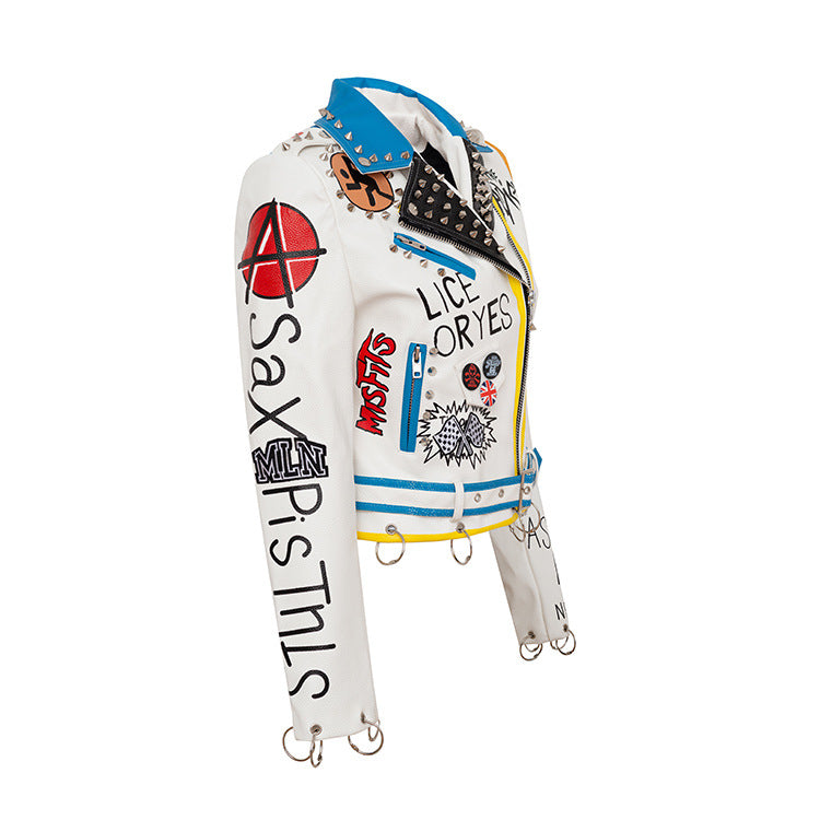 THE ADICTS Motorcycle PU Leather Jacket