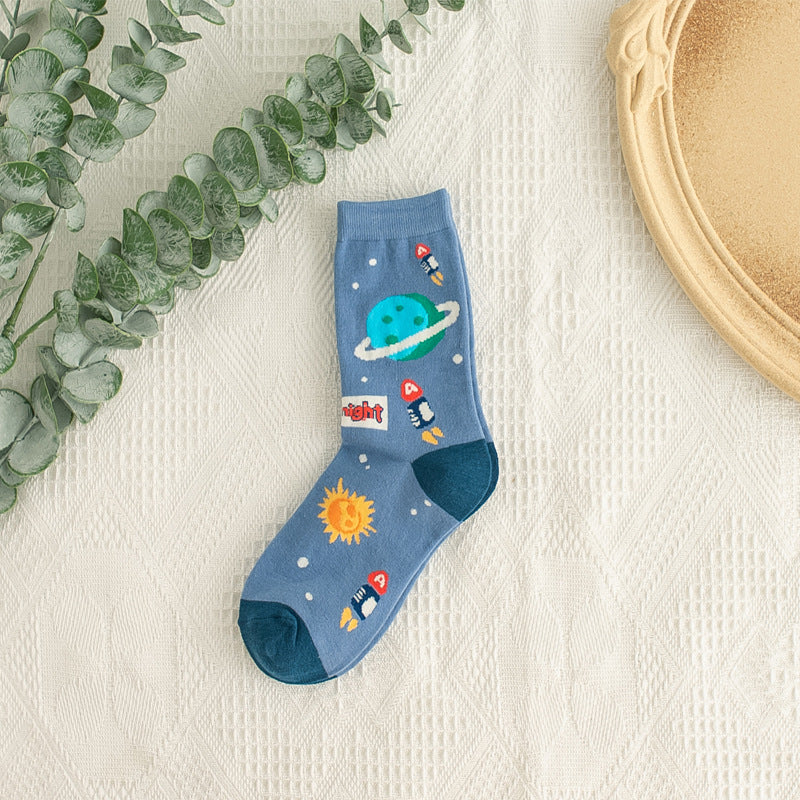 Galaxy and Planets Cotton Socks