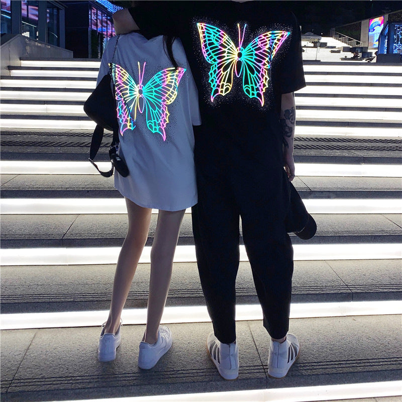 Reflective Giant Butterfly Oversize T-Shirt