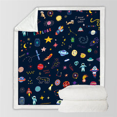 Galaxy and Planet space Blanket