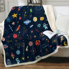 Galaxy and Planet space Blanket