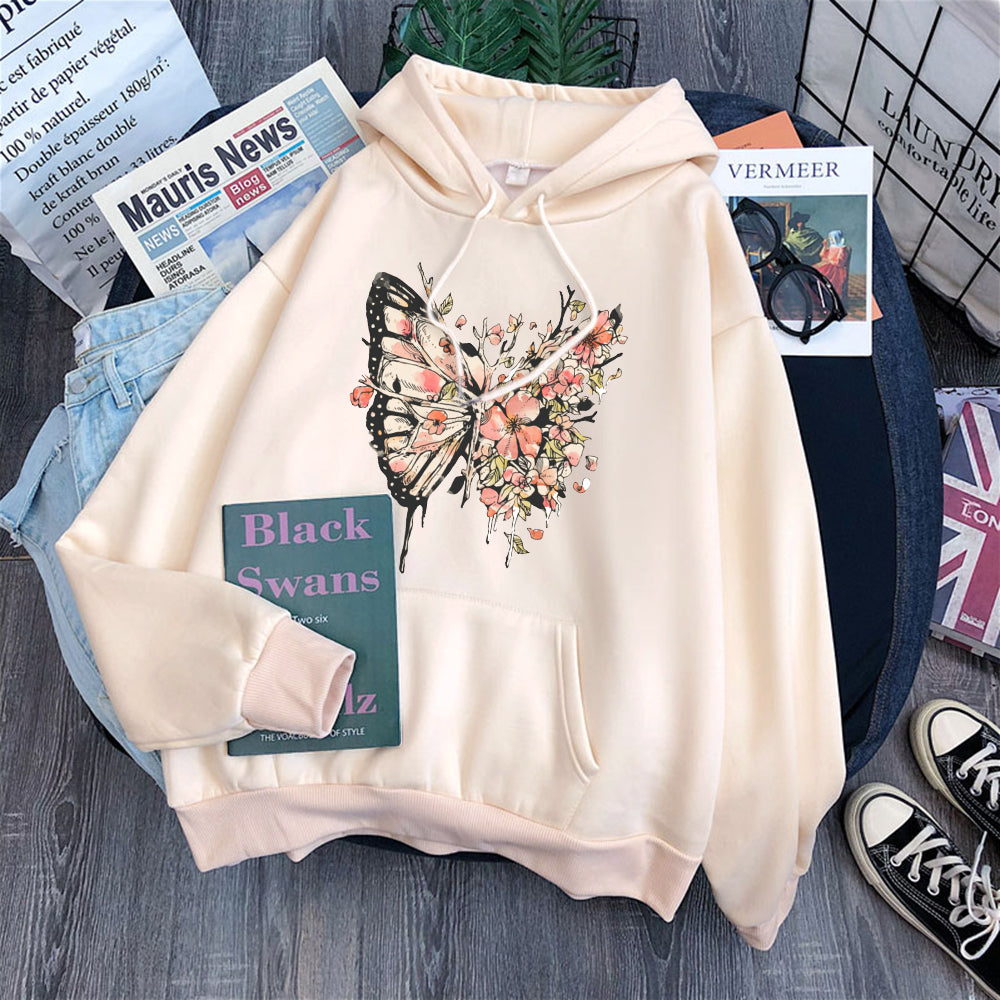 Giant Floral Butterfly Hoodie