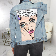 Crying Girl Printed Denim Jacket