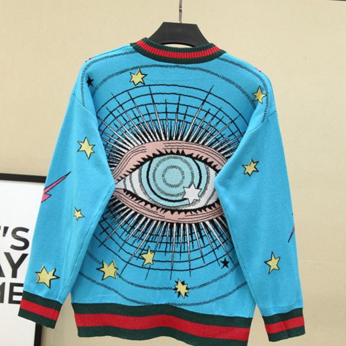 Big Eye Stars Knitted Sweater