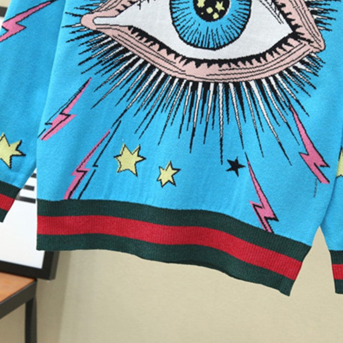 Big Eye Stars Knitted Sweater