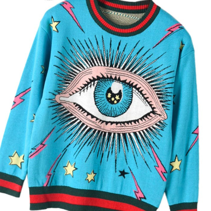 Big Eye Stars Knitted Sweater