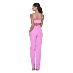 Sleeveless Pink Evening Jumpsuit