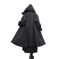 Hooded Black Trench Coat