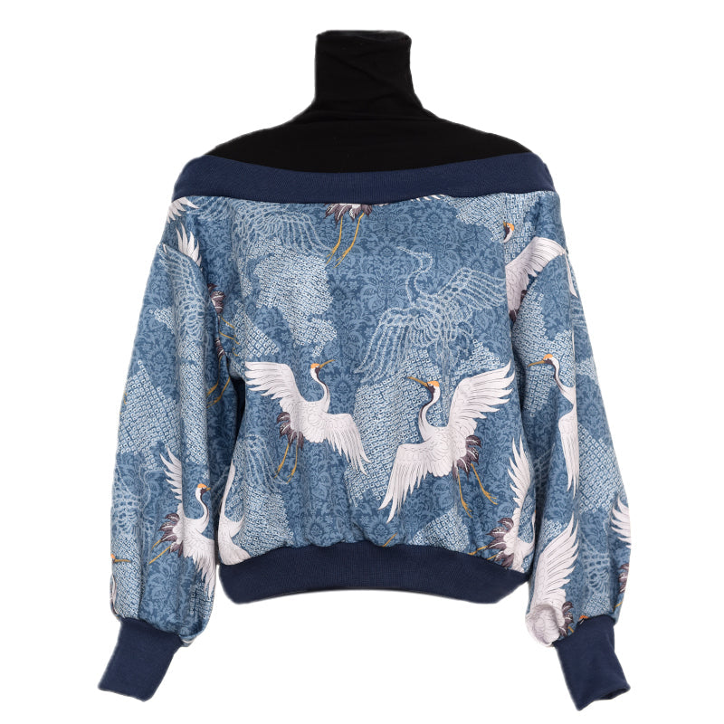 Crane Printed High Collar Sweatshirt