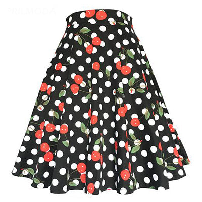 High Waist Polka Dot Skirt