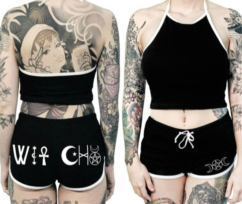 Goth Punk Plus Size Shorts & Top