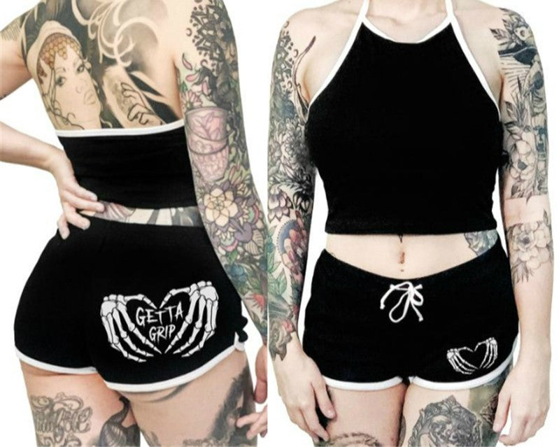 Goth Punk Plus Size Shorts & Top