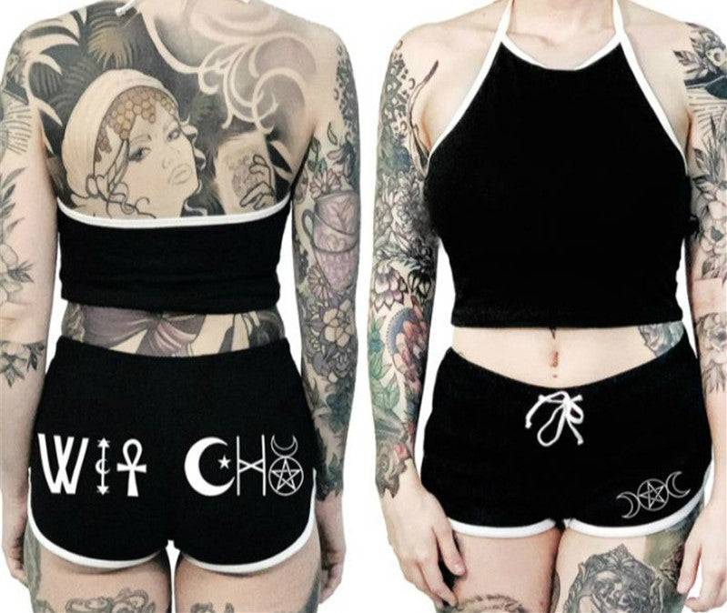 Goth Punk Plus Size Shorts & Top