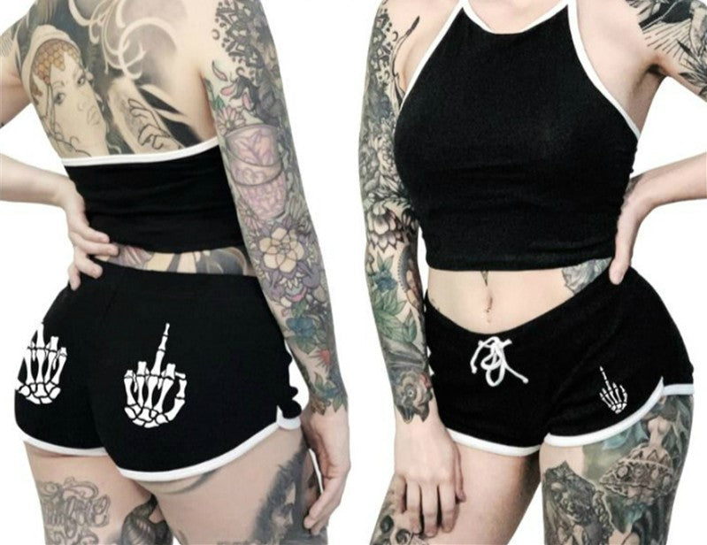 Goth Punk Plus Size Shorts & Top