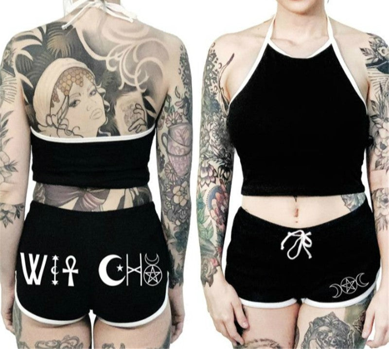 Goth Punk Plus Size Shorts & Top