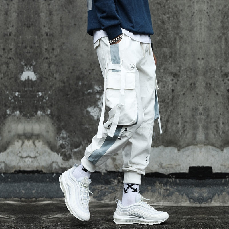 Black and White Loose Cargo Pants