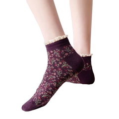 Vintage Lace Floral Cotton Socks