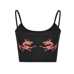 Dragon Sleeveless Crop-Top