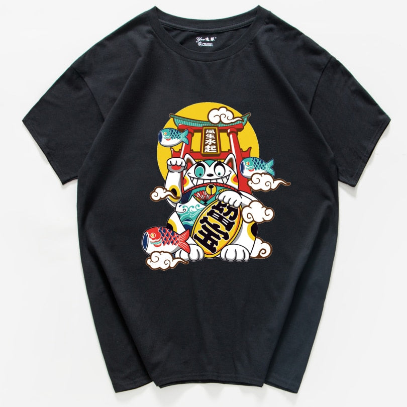 Japanese Harajuku Lucky Cat T-Shirt