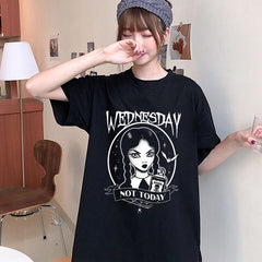 Wednesday NOT TODAY Printed Graphic T-shirt