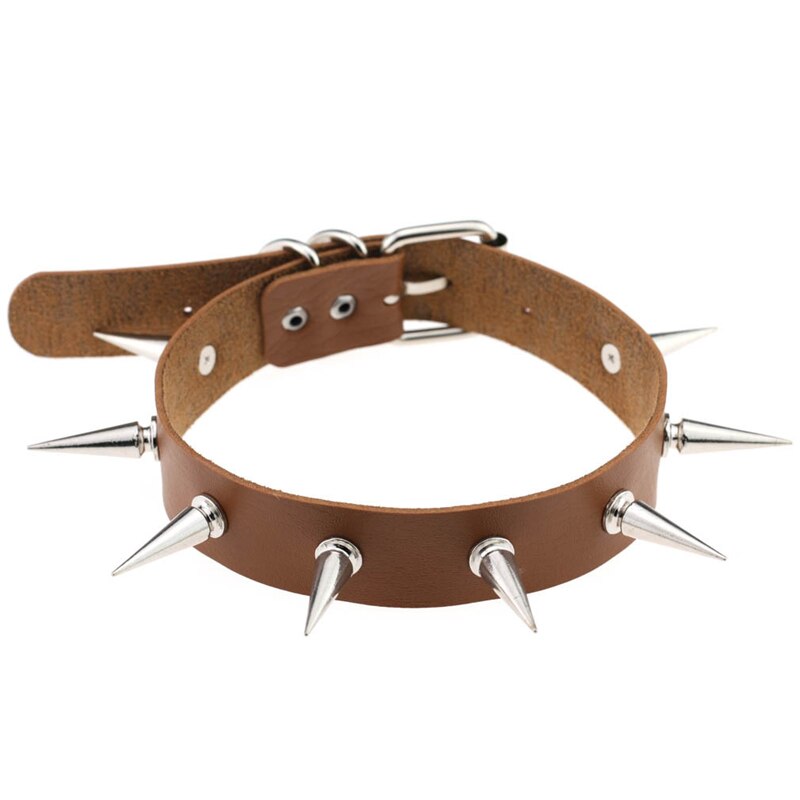 Punk Gothic Leather Spike Collar