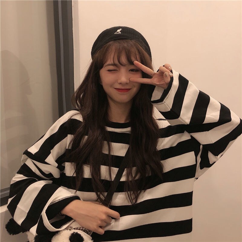 Colorful Stripes Korean Styles Sweatshirt