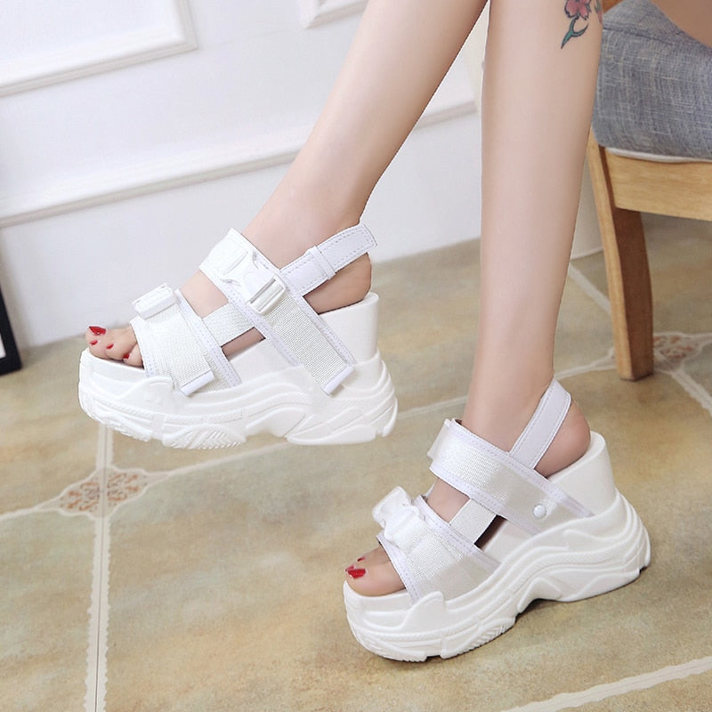 Aesthetic Vegan Platform Sandals