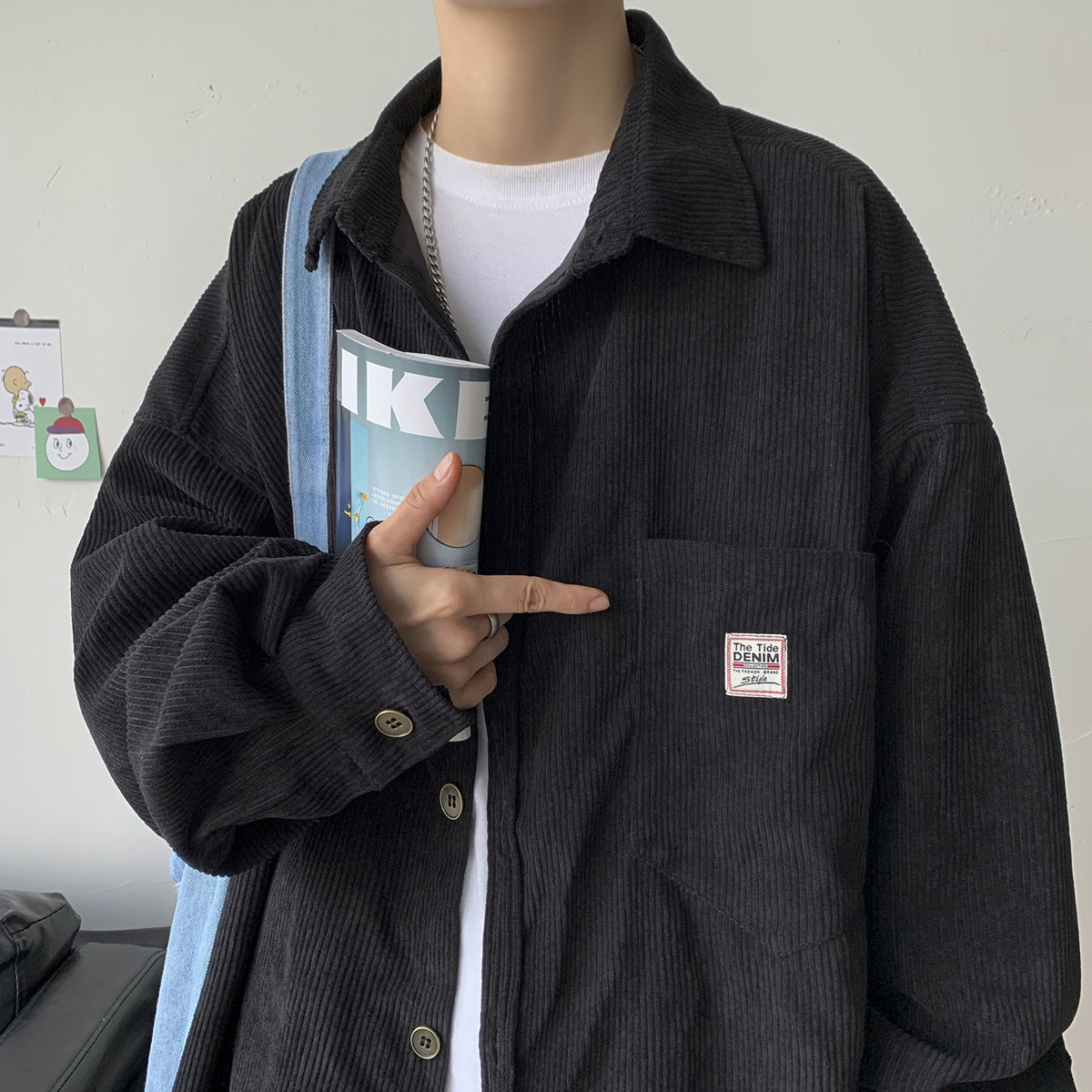 Corduroy Long Sleeve Korean Shirt