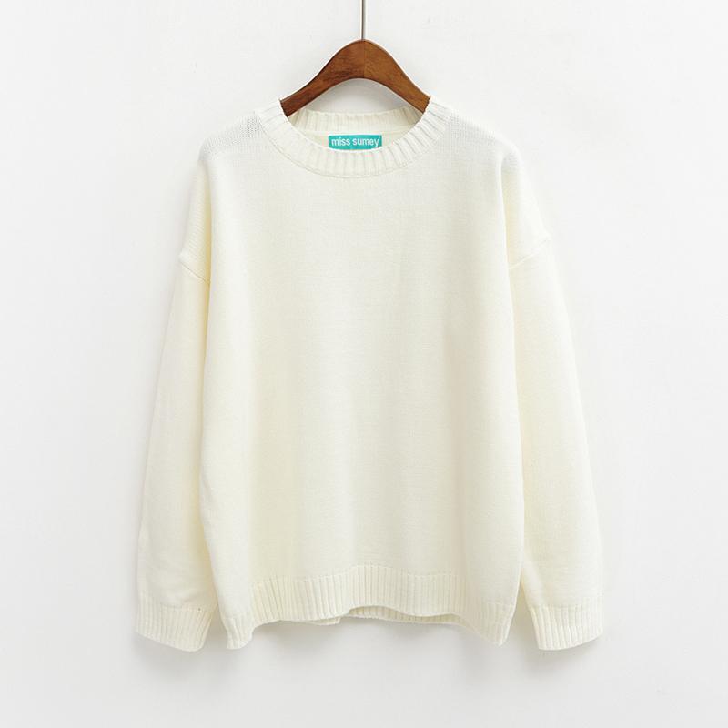 Solid Simple Knitted Sweater