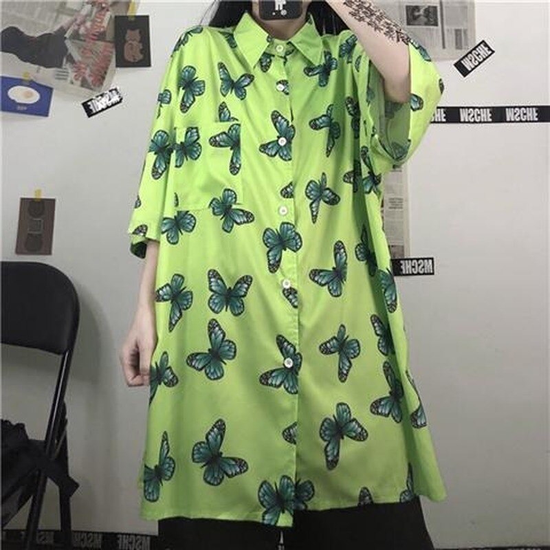 Butterflies Loose Oversize Shirt