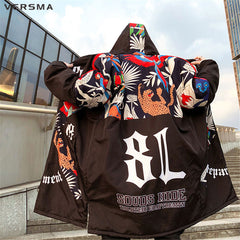 Japanese Harajuku Graffiti Print Coat