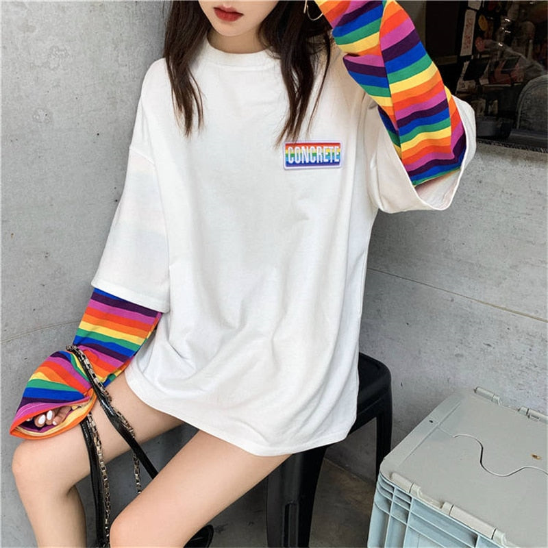 Concrete Rainbow Kawaii Oversized Sweatshirt