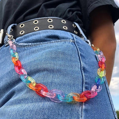 Chic Acrylic Candy-Colored Waist Chain