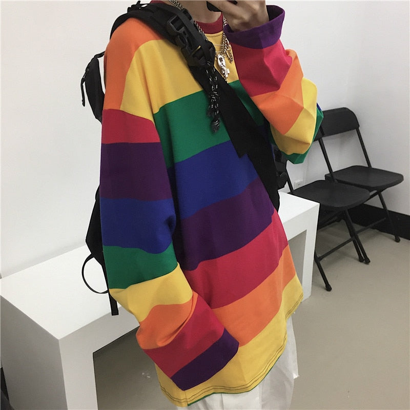 Rainbow Striped Harajuku Sweater