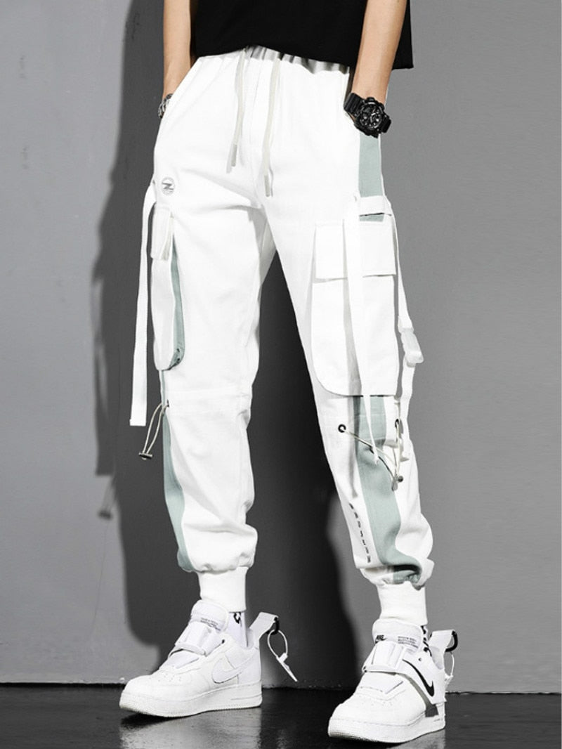 Black and White Loose Cargo Pants