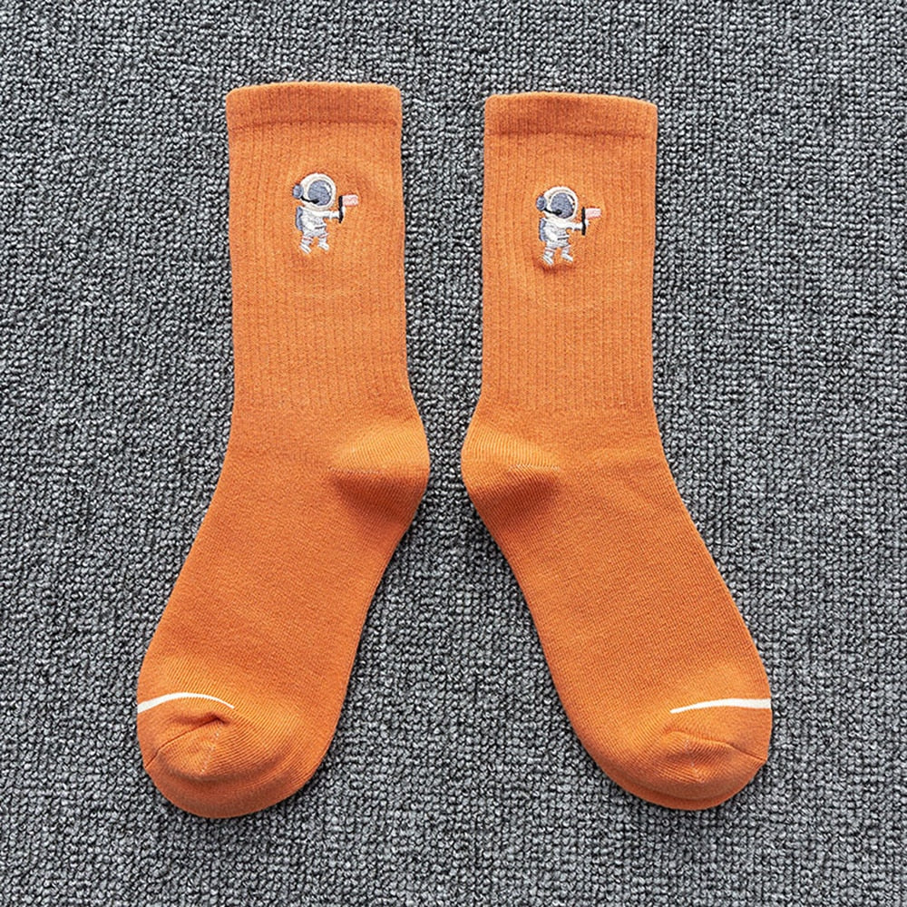 Solid Color Astronaut Socks