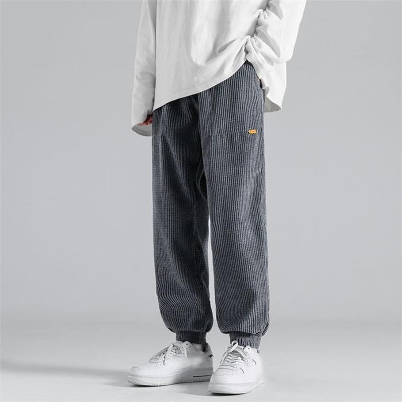 Corduroy Solid Color High Waist Sweatpants