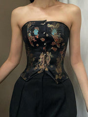 Black Floral Corset