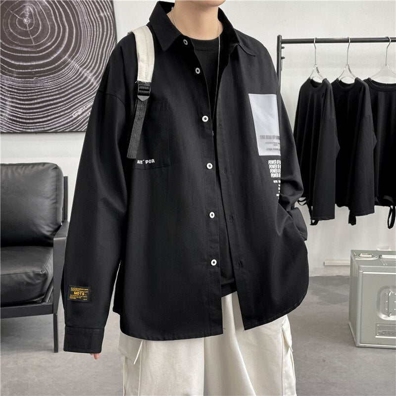 Oversized Long Sleeve Korean Style Shirt